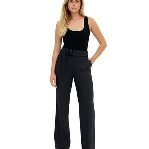 2/$30 White House Black Market The Boot Belted Checkered Trouser Gray 4 #A0746